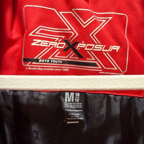 ZeroXposur Boys Youth Winter Ski Jacket Red Black Size M 10/12 No Hood - Picture 6 of 12